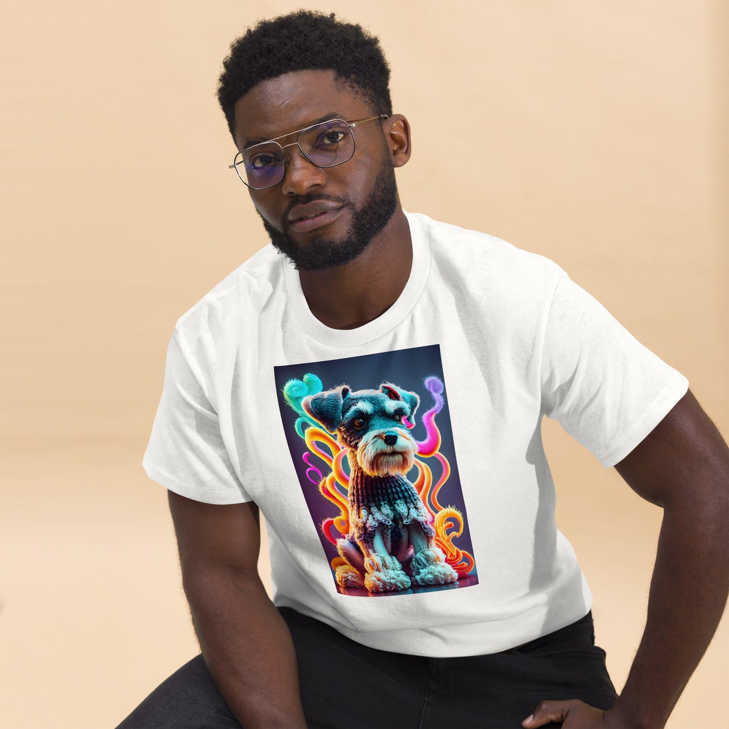 Colorful Crochet Schnauzer classic tee