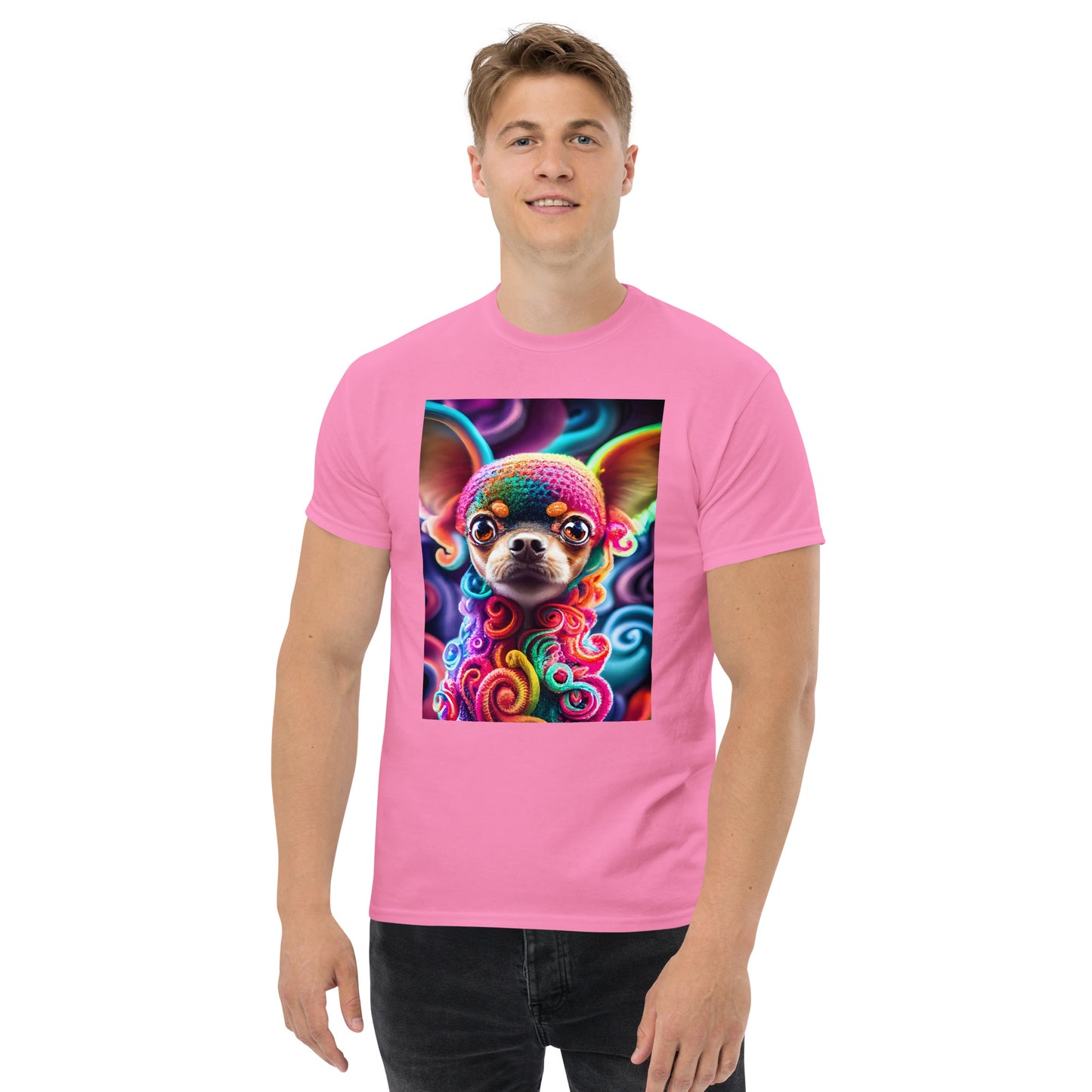 Colorful Crocheted Chihuahua classic tee