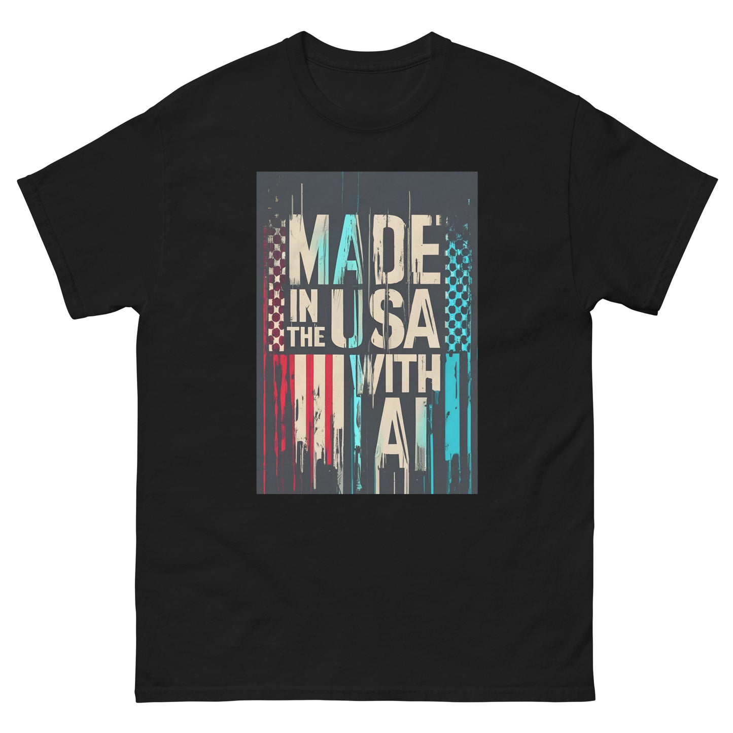 Made In The USA With AI RED/WHITE/BLUE classic tee