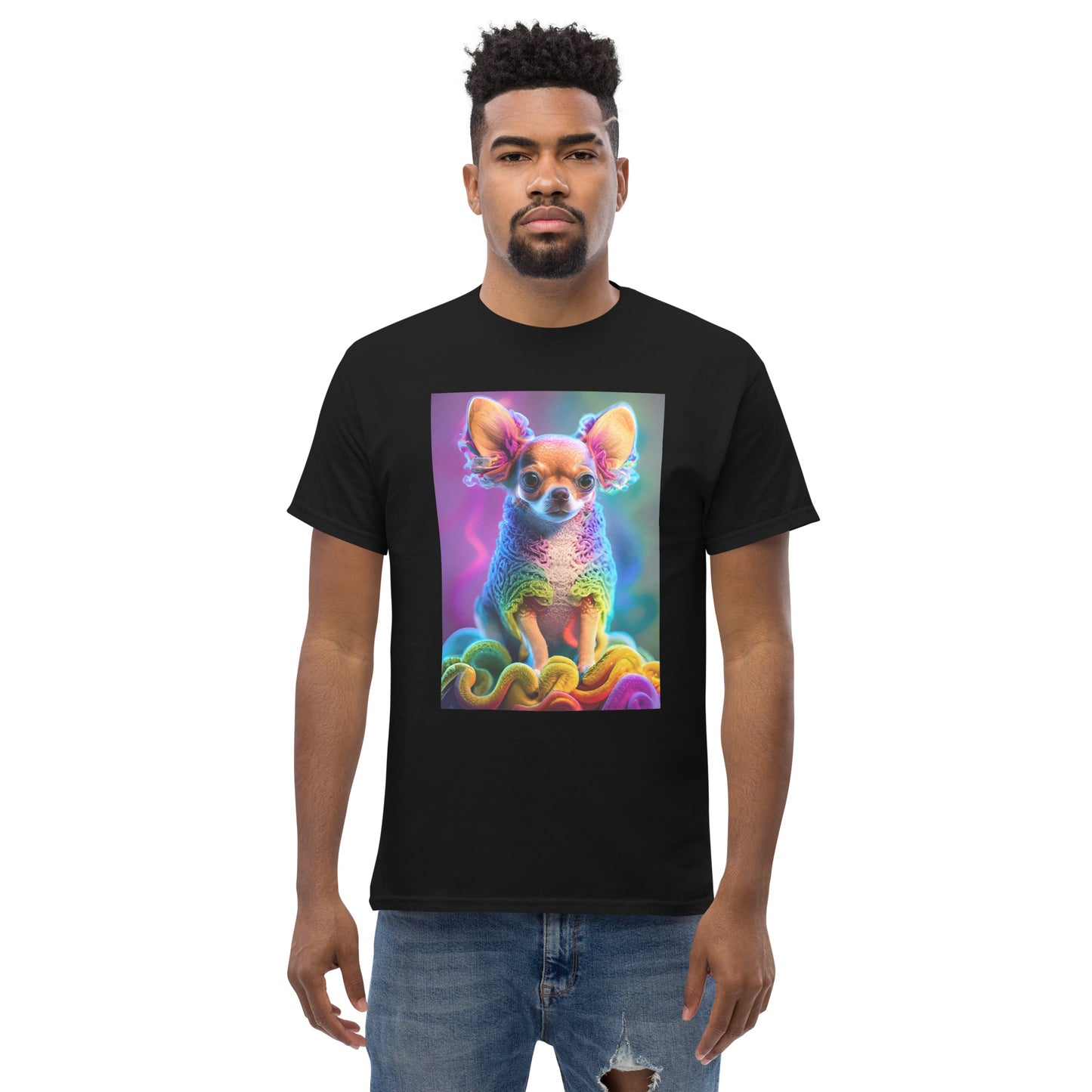 Colorful Crocheted Chihuahua classic tee