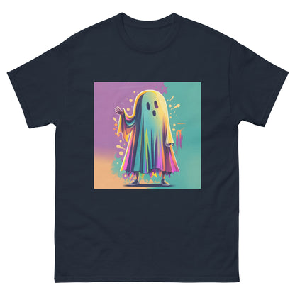 friendly ghost rainbow vector classic tee