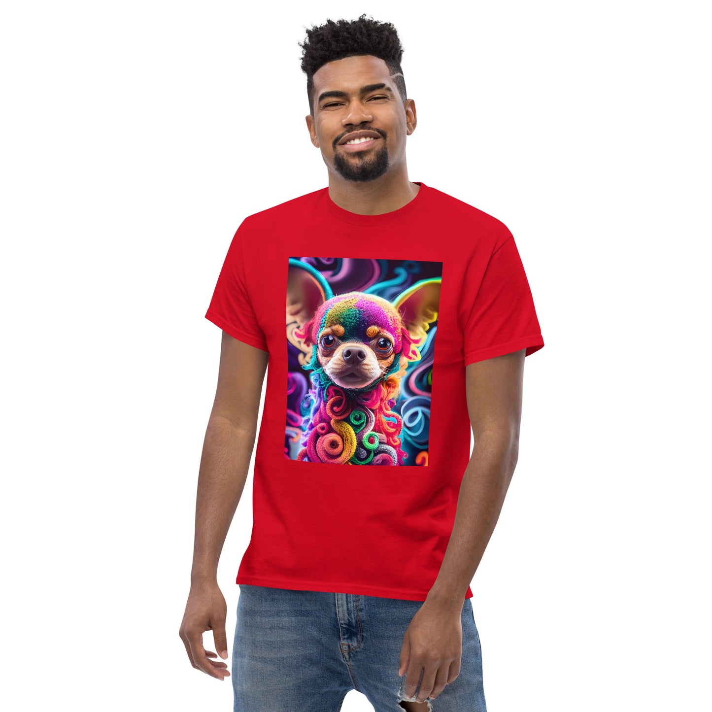 Colorful Crocheted Chihuahua classic tee