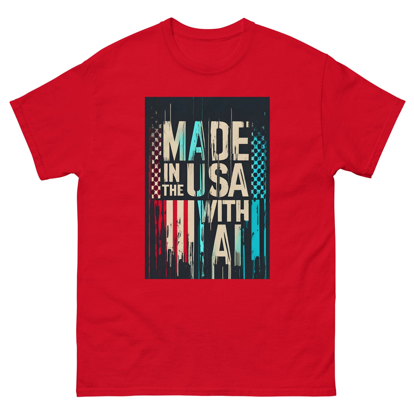 Made In The USA With AI RED/WHITE/BLUE classic tee