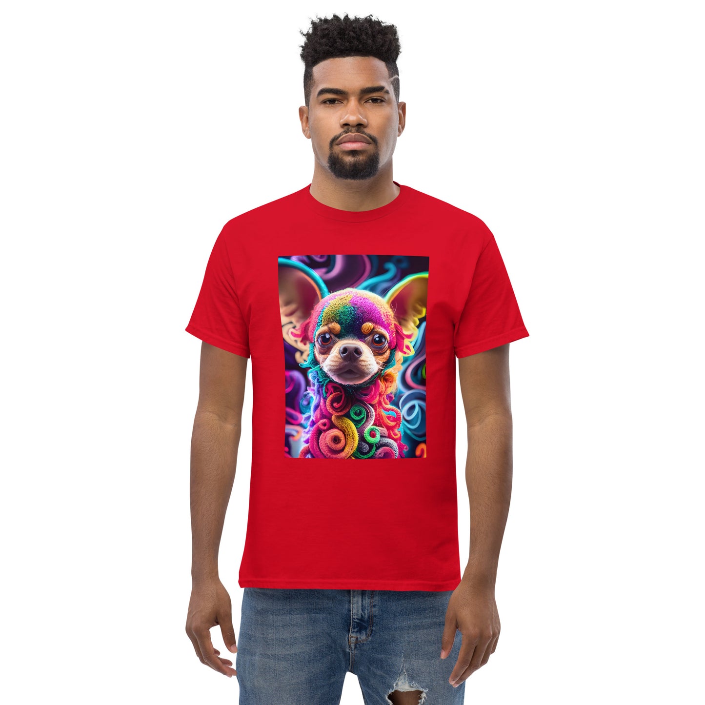 Colorful Crocheted Chihuahua classic tee