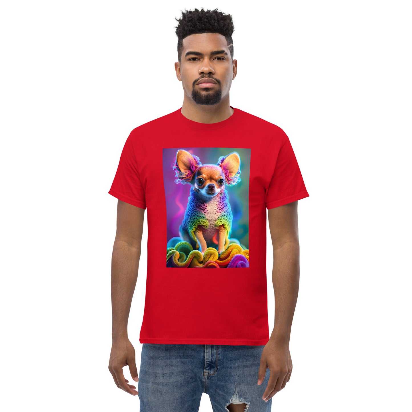 Colorful Crocheted Chihuahua classic tee