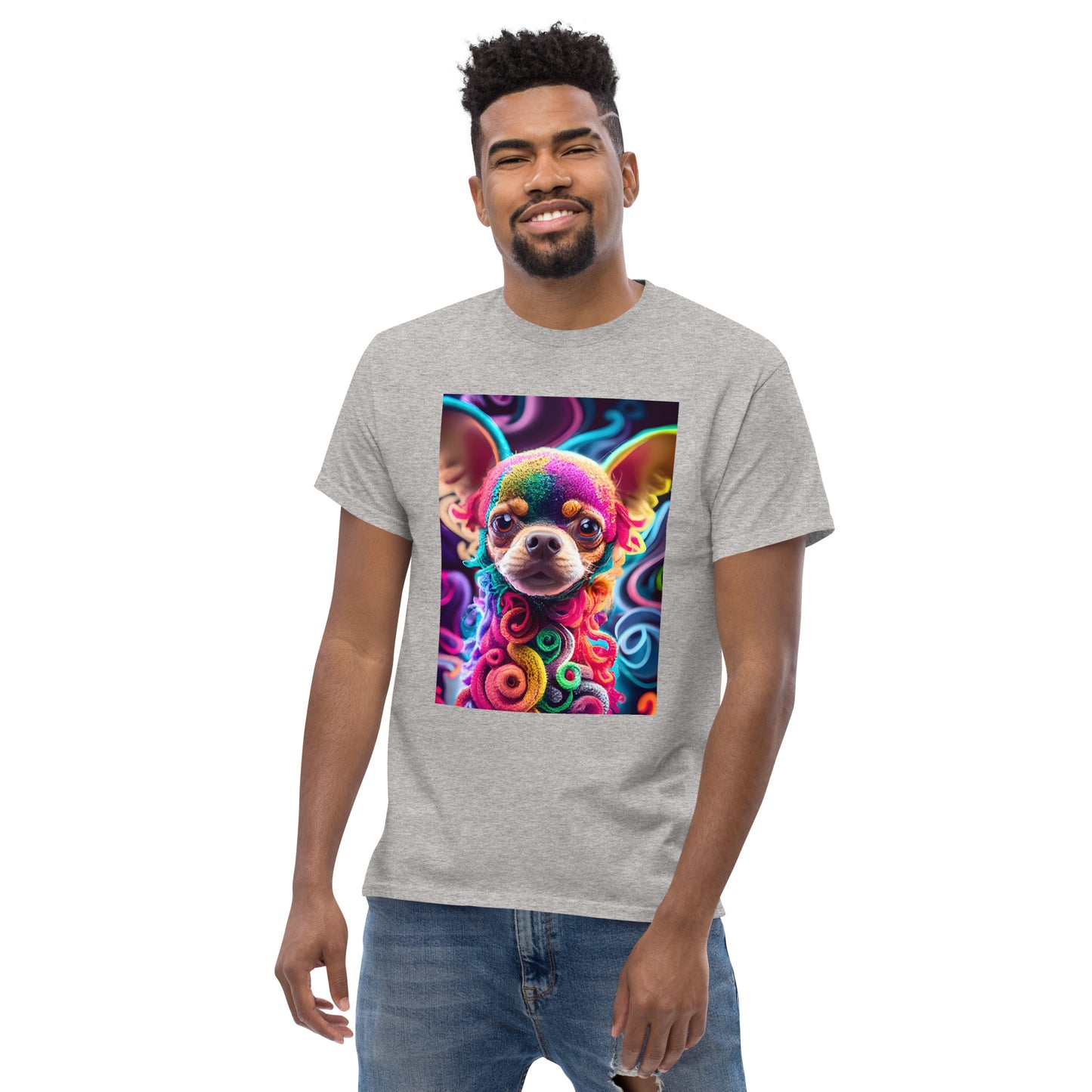 Colorful Crocheted Chihuahua classic tee