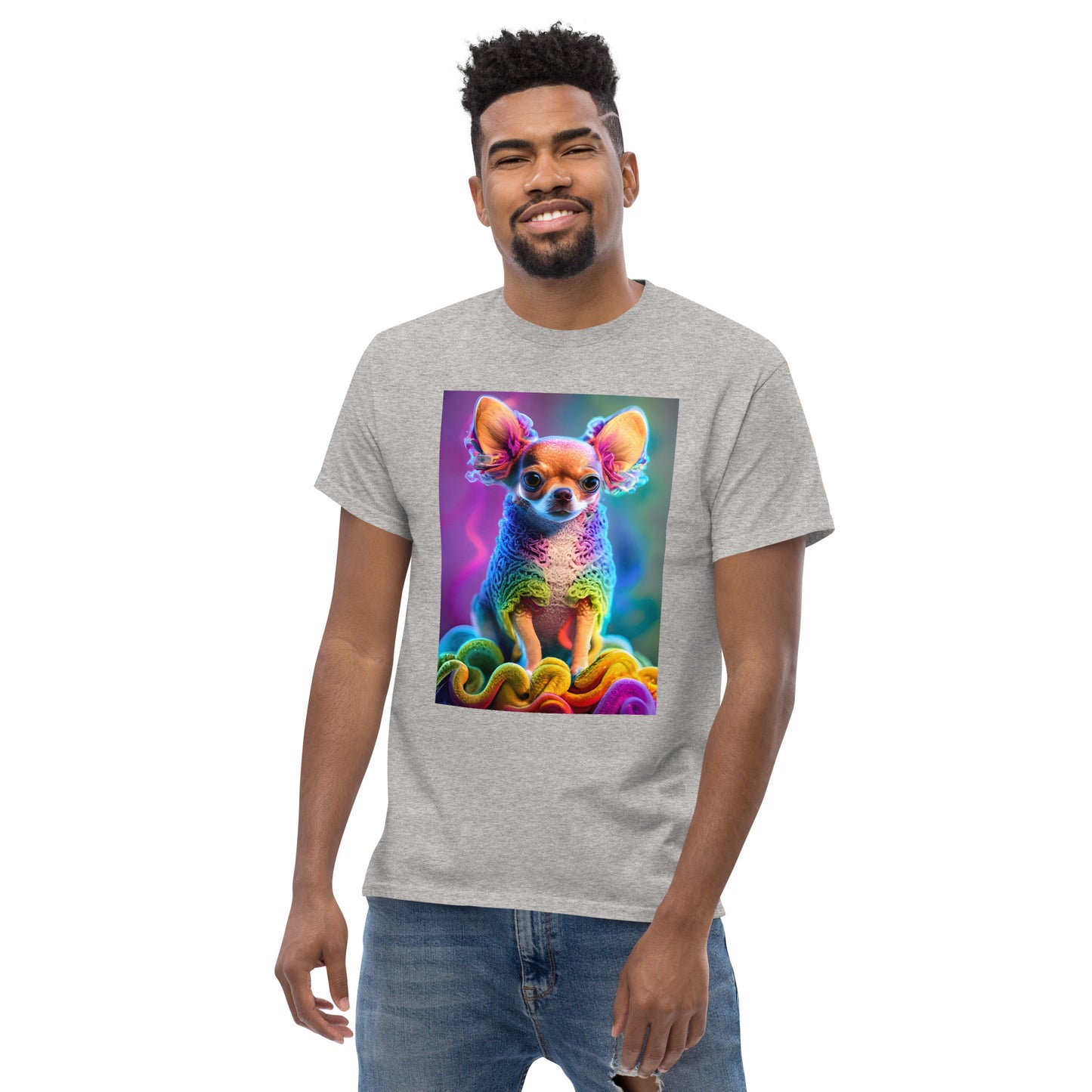 Colorful Crocheted Chihuahua classic tee