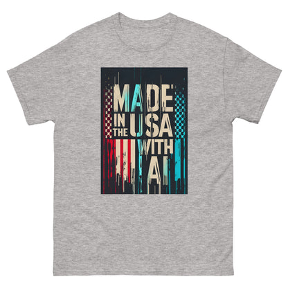 Made In The USA With AI RED/WHITE/BLUE classic tee