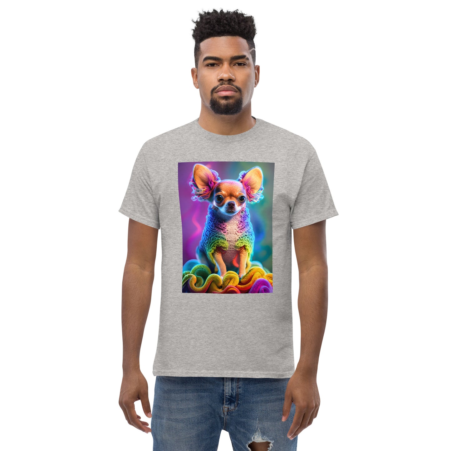 Colorful Crocheted Chihuahua classic tee