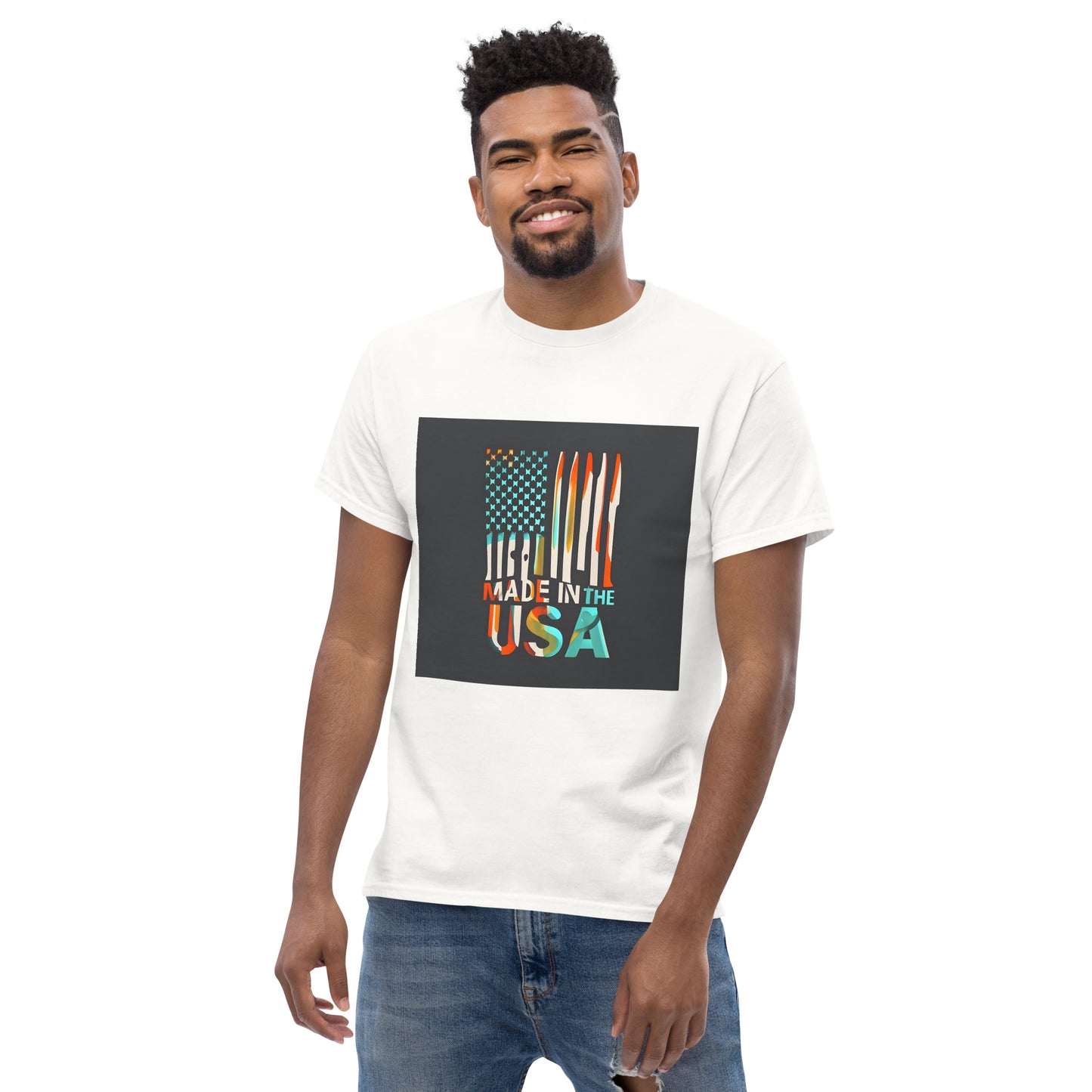 made in the usa ai flag classic tee