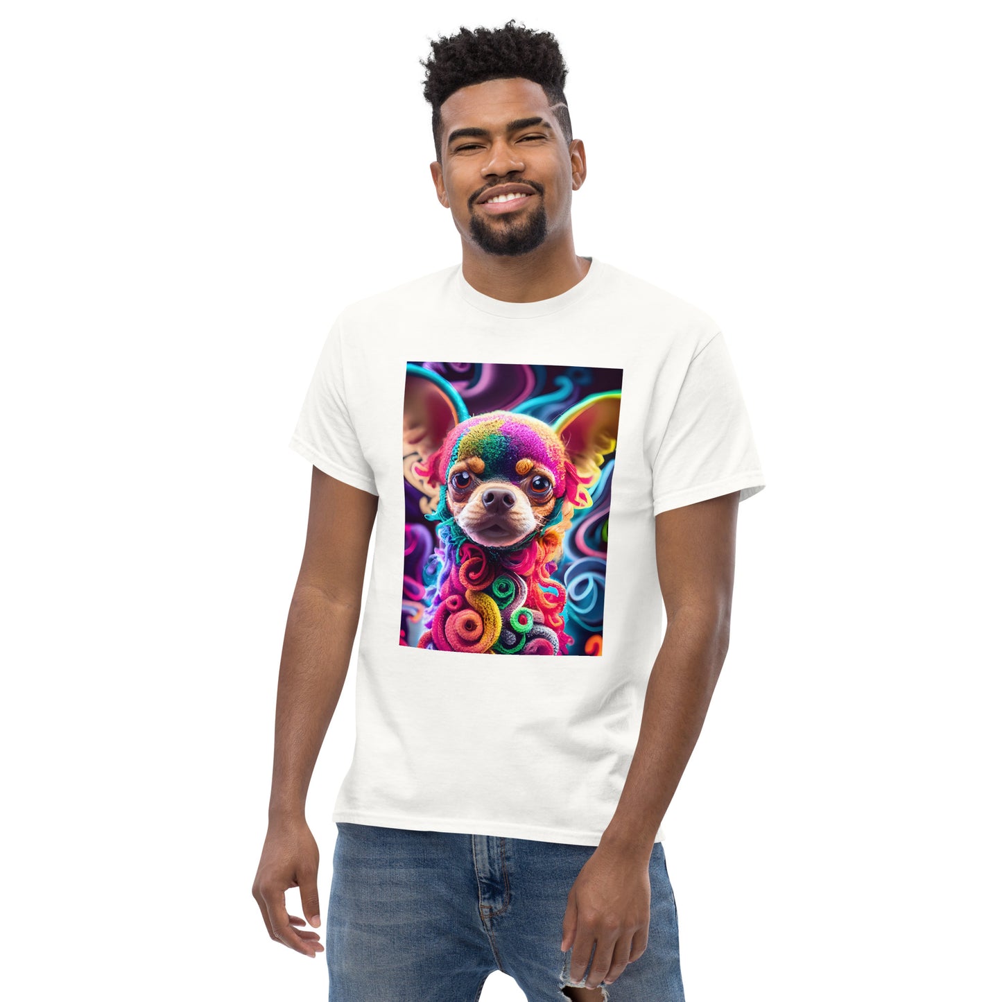 Colorful Crocheted Chihuahua classic tee