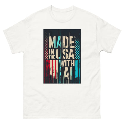 Made In The USA With AI RED/WHITE/BLUE classic tee