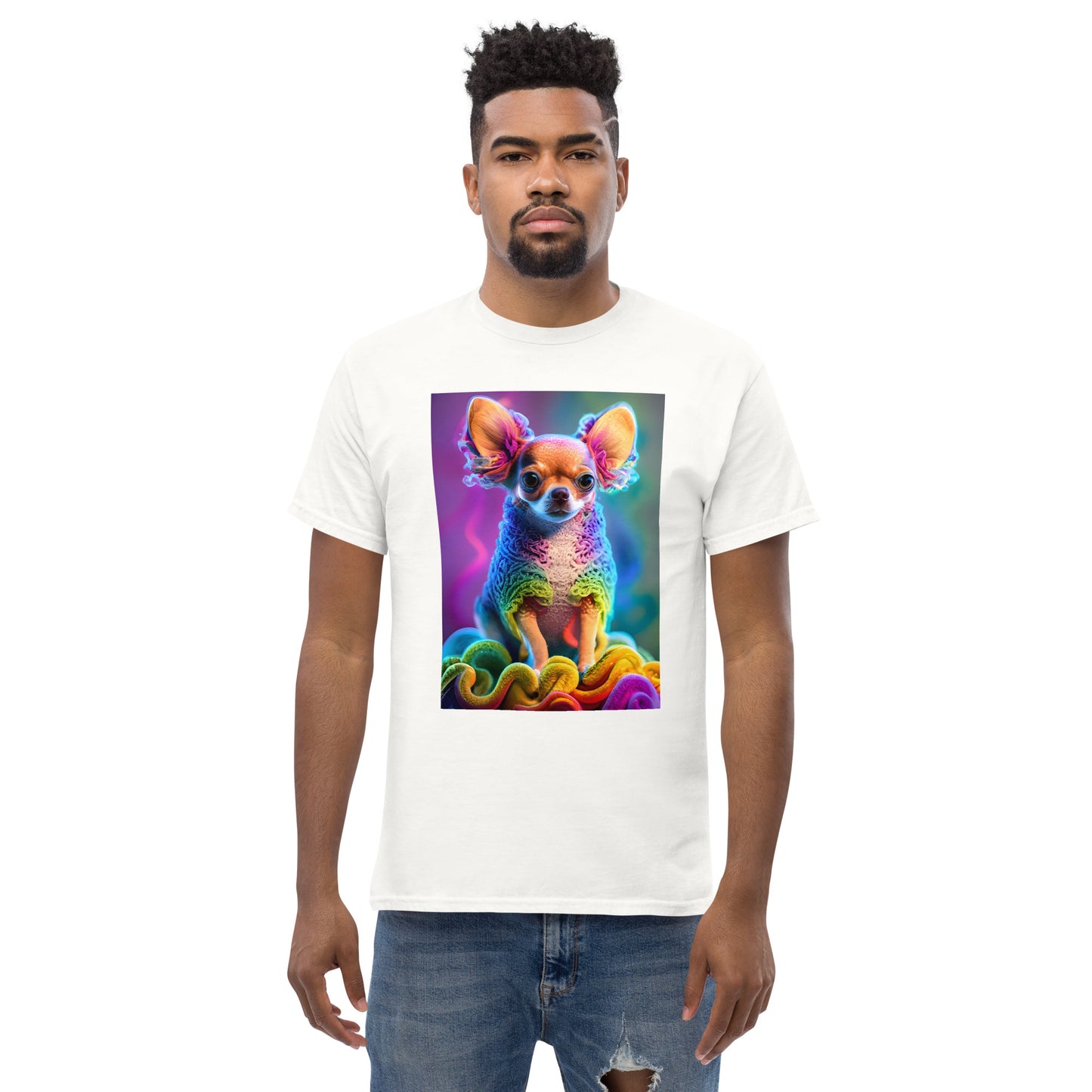 Colorful Crocheted Chihuahua classic tee